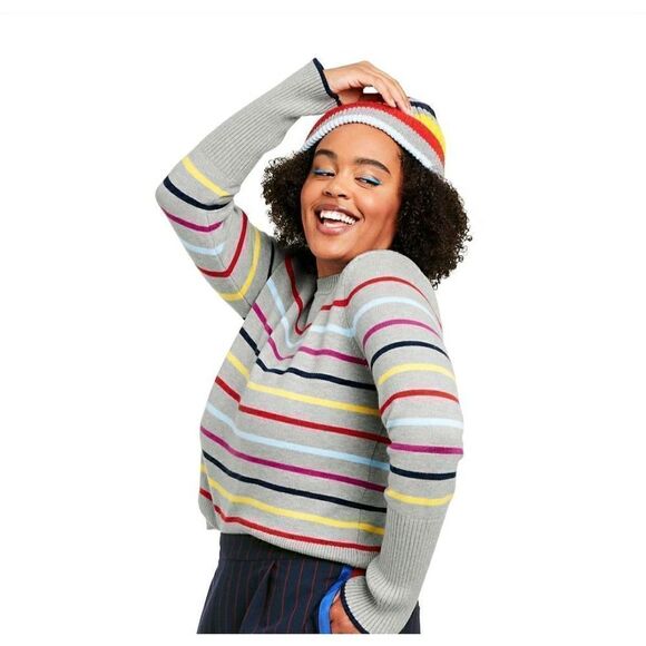 Striped Beanie - La Ligne x Target Gray/Purple/Navy - Picture 5 of 5